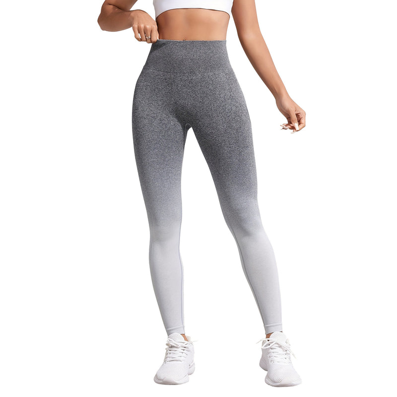 Knitted Quick - drying Plastic Hip Sports Yoga Pants - Blue&Pink