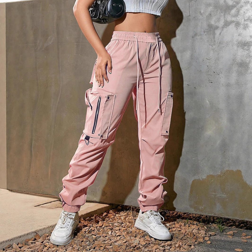 Overalls Summer American Sports Pants - Blue&Pink