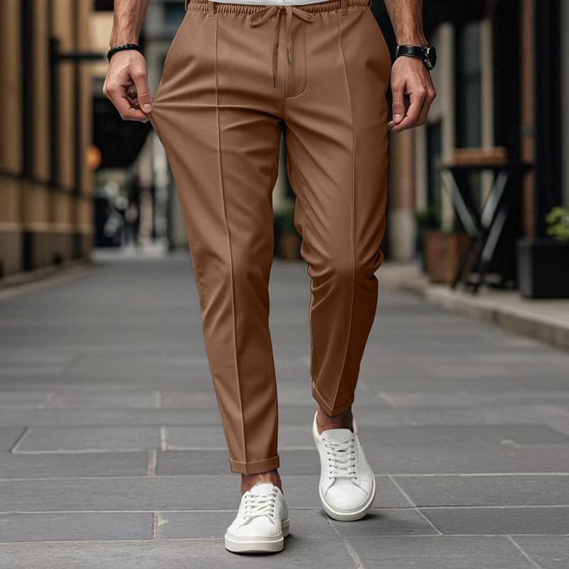 Men's Business Slim Fit Tapered Casual Pants - Blue&Pink