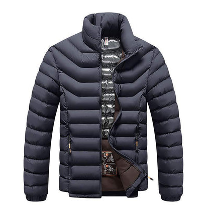 Winter New Men's Thickened Cotton Padded Coat - Blue&Pink
