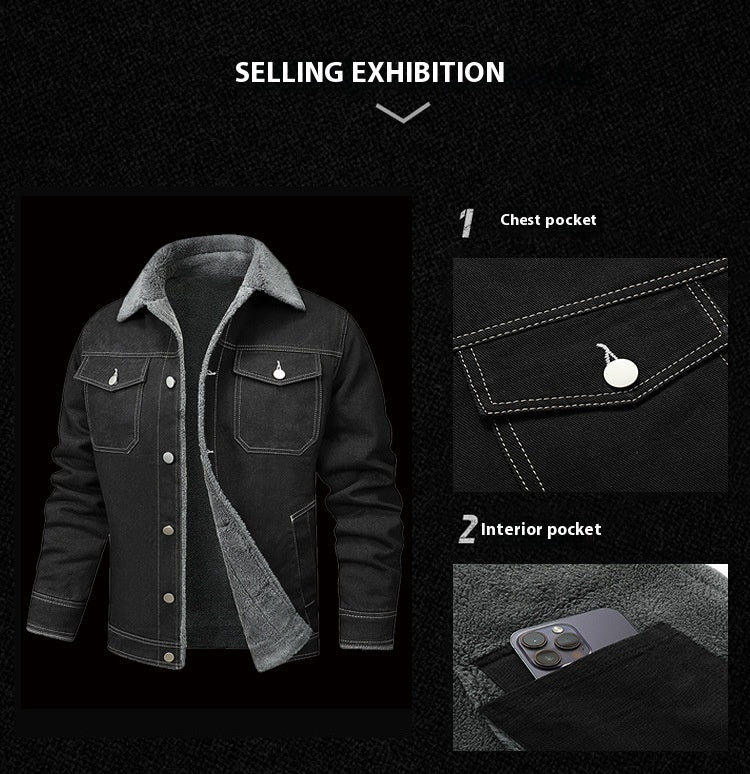 Jaqueta em jeans com forro de lã