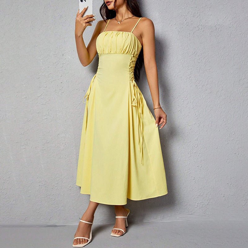 Vestido Longo com Alças Finas Elegância e Sensualidade - Blue&Pink