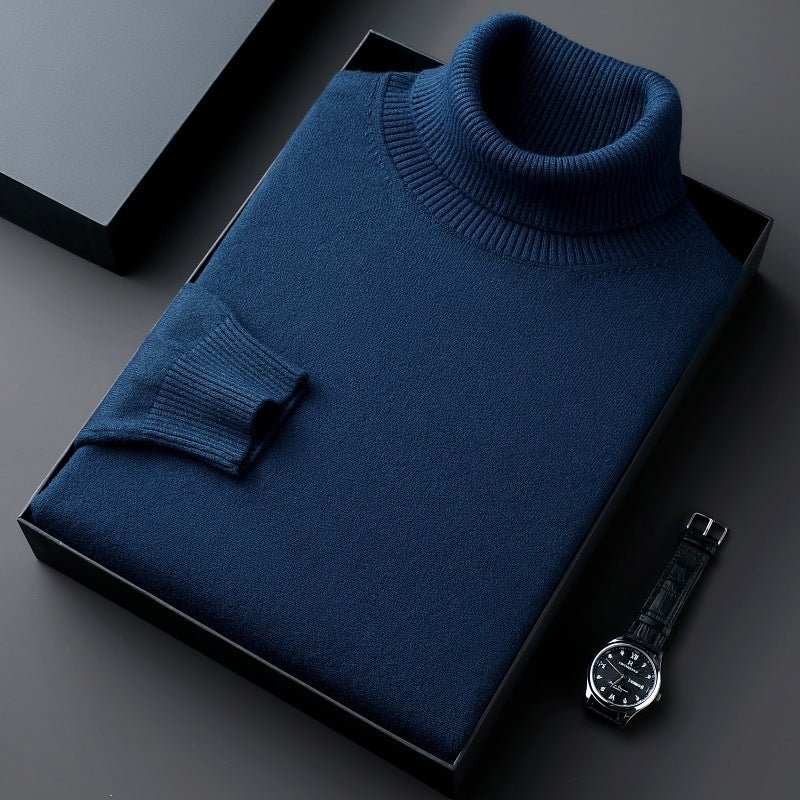 Imitation Knitwear Men's Turtleneck Color Thick Bottoming Shirt - Blue&Pink