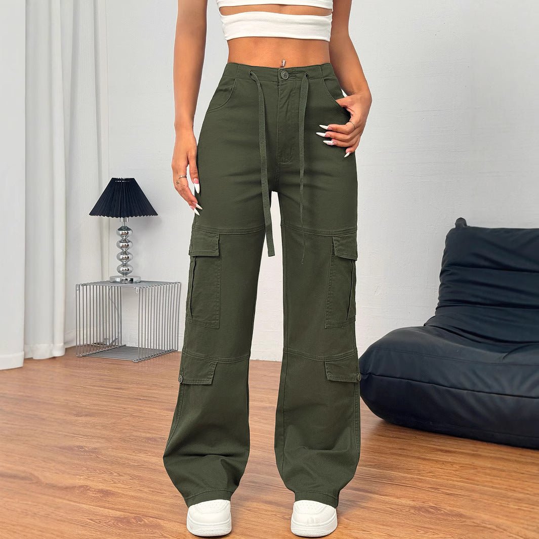 TL337 European And American Street Style Overalls Loose Jeans - Blue&Pink