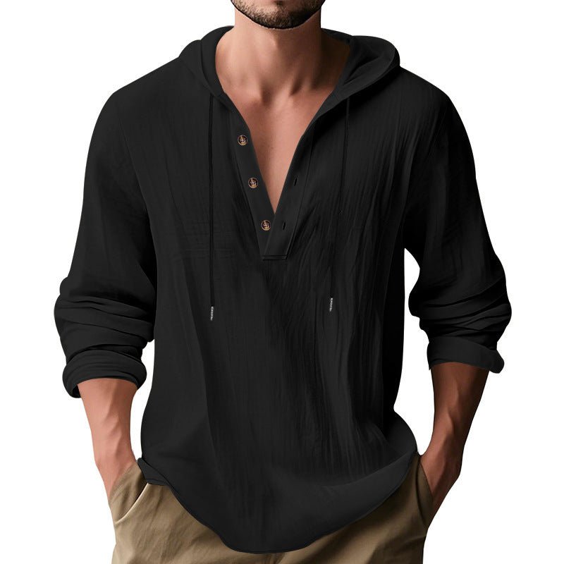 Hooded Casual Loose - fitting T-shirt Sweater For Men - Blue&Pink