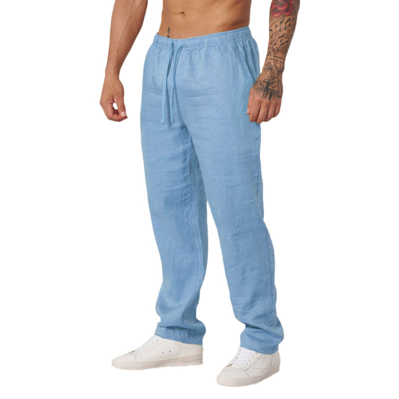European And American Home Casual Sports Trousers Men's Cotton Breathable - Blue&Pink
