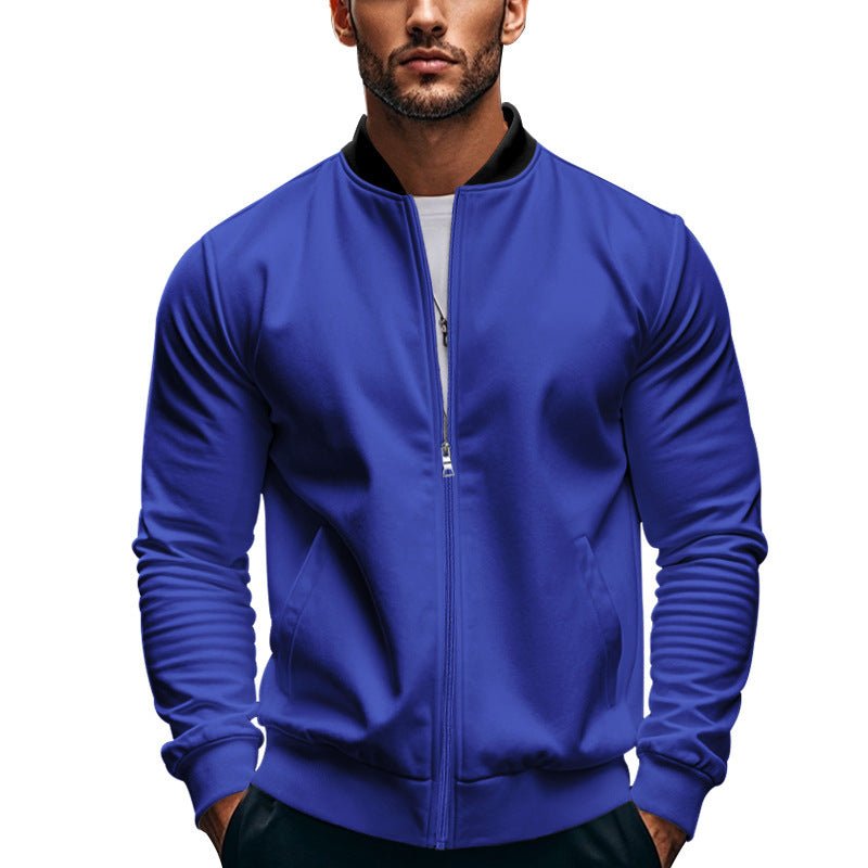 Long - sleeve Zipper Baseball Uniform Coat Jacket - Blue&Pink