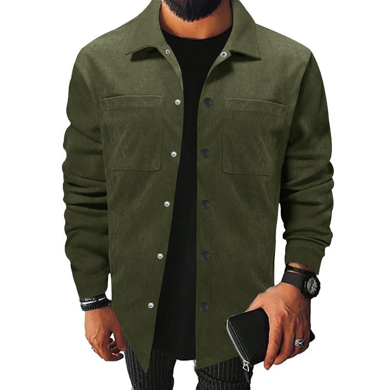 Corduroy Single - breasted Slim Jacket For Men - Blue&Pink