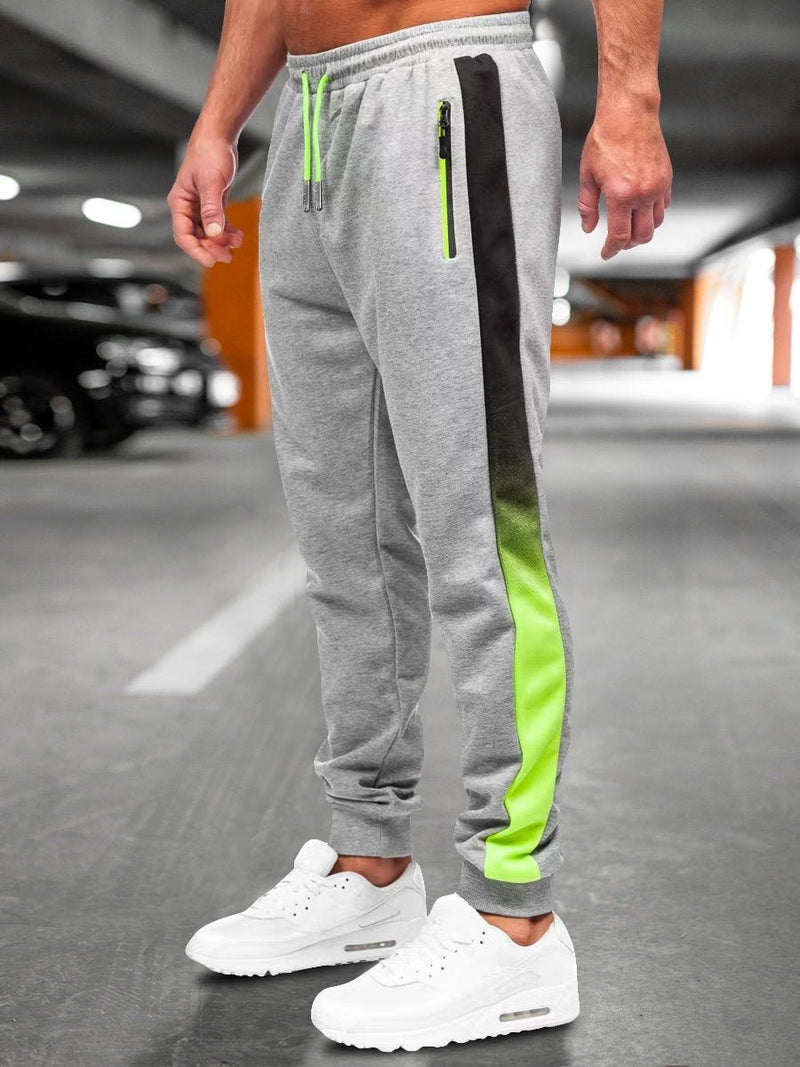 Gradient Color Sports Men Casual Running Trousers - Blue&Pink