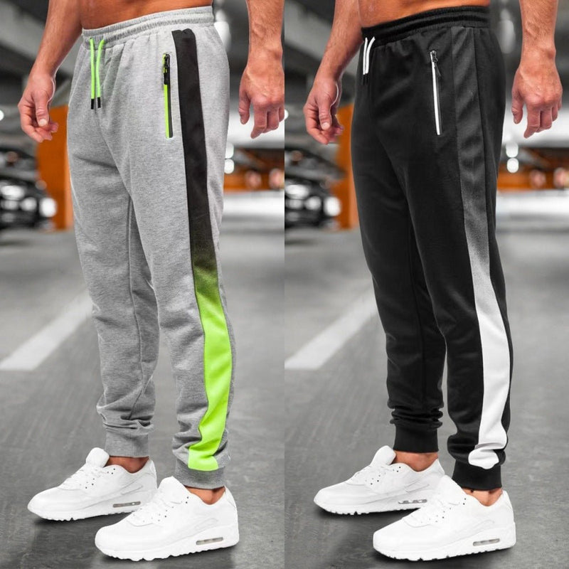 Gradient Color Sports Men Casual Running Trousers - Blue&Pink