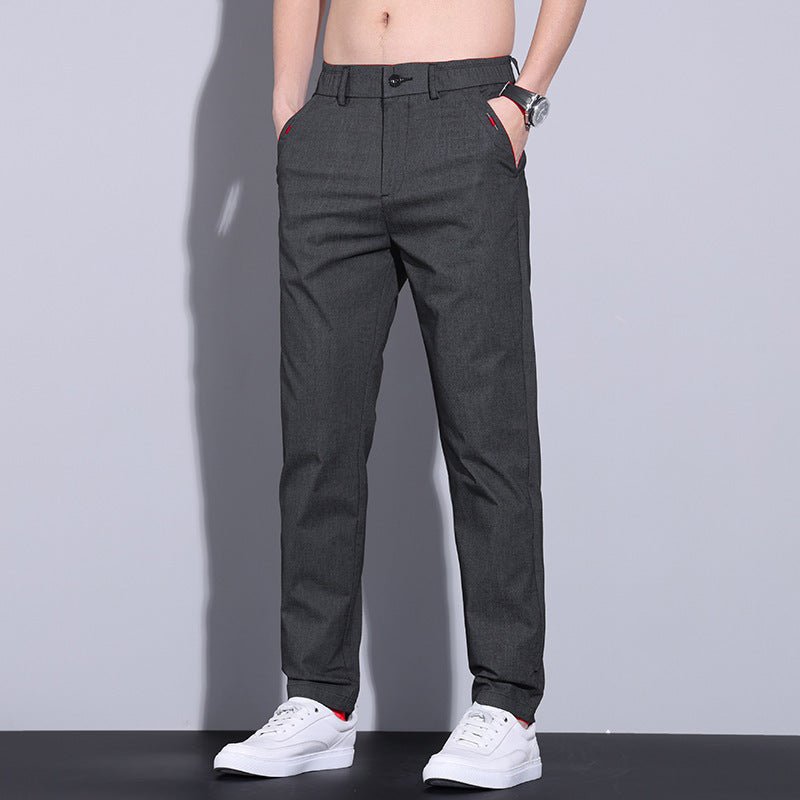 Men's Springsummer Business Casual Pants Straight Slim Fit Breathable Men's Pants - Blue&Pink