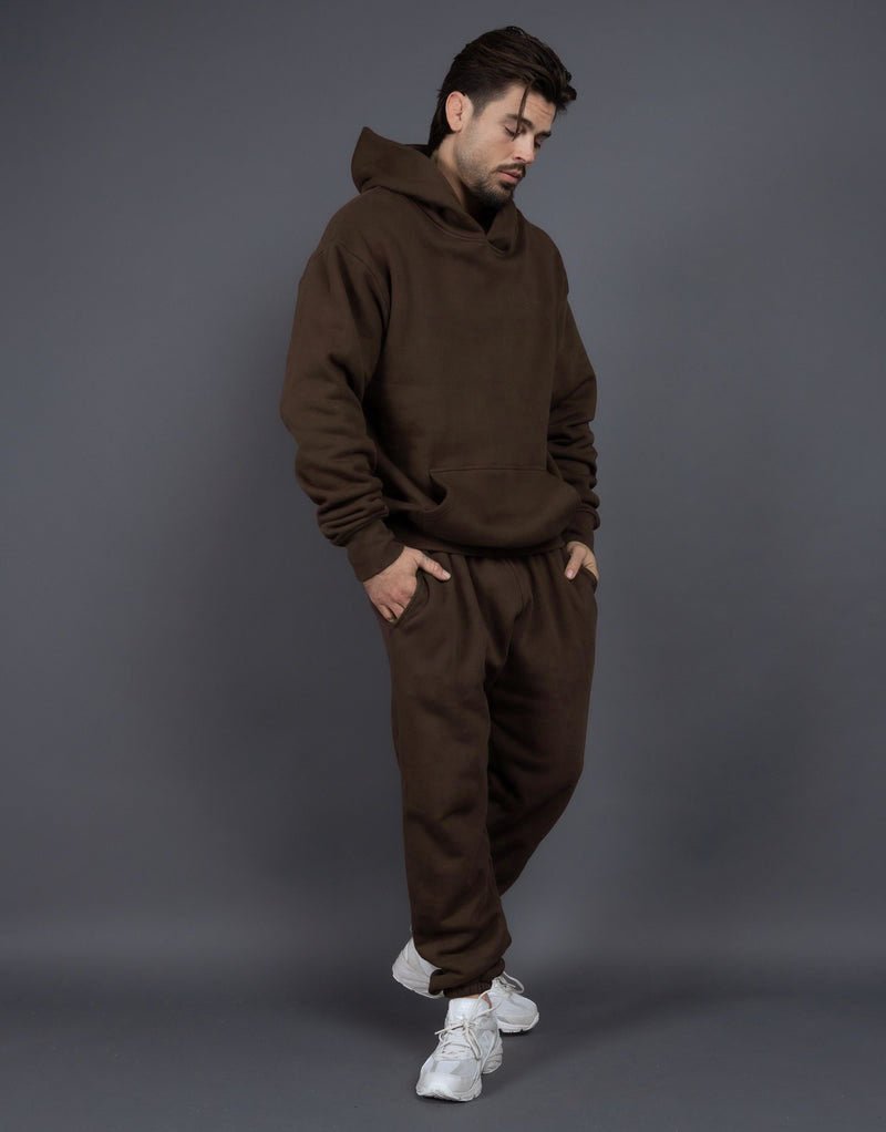 Men's Casual Loose Solid Color Hooded Sweatshirt Pants - Blue&Pink