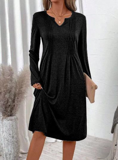 Vestido casual de cor sólida