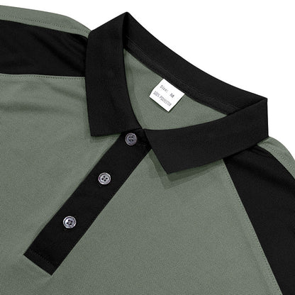 Camisa de golfe de manga comprida com lapela