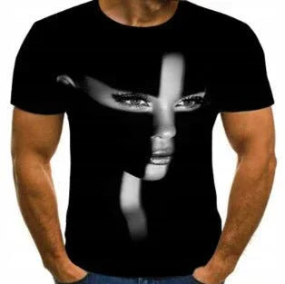 T-shirt Unissexo 3D Estampada – Estilo Único para um Verão Fora do Comum! - Blue&Pink