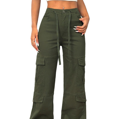 TL337 European And American Street Style Overalls Loose Jeans - Blue&Pink